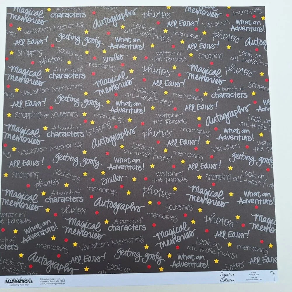 Mickey Head - Disney 12x12 Scrapbook Paper Lot - NEW - Picture 2 of 8